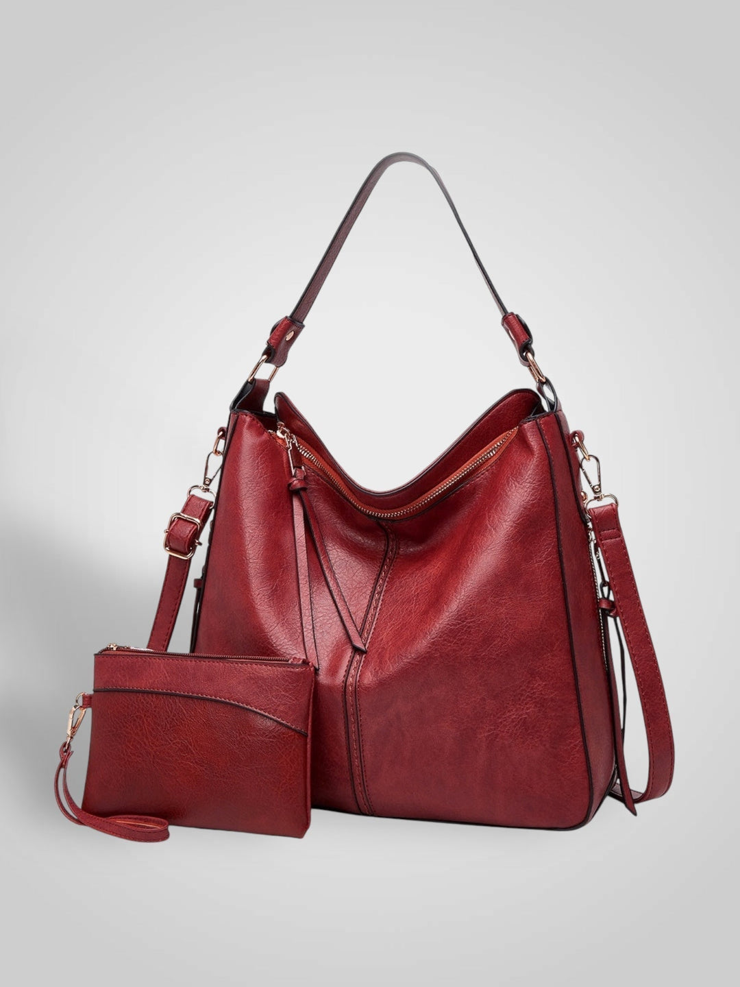 Leather Hobo Bag for Women - Anti-Theft Shoulder Bag