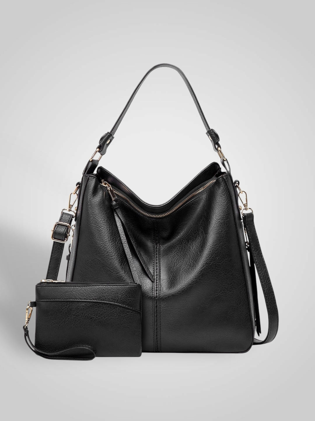 Leather Hobo Bag for Women - Anti-Theft Shoulder Bag