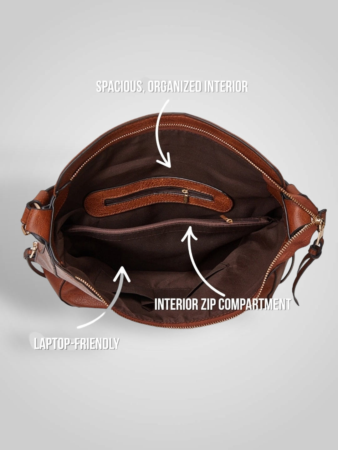 Leather Hobo Bag for Women - Anti-Theft Shoulder Bag