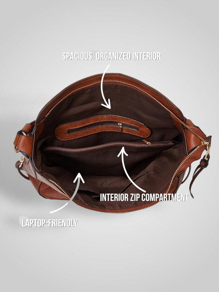 Leather Hobo Bag for Women - Anti-Theft Shoulder Bag