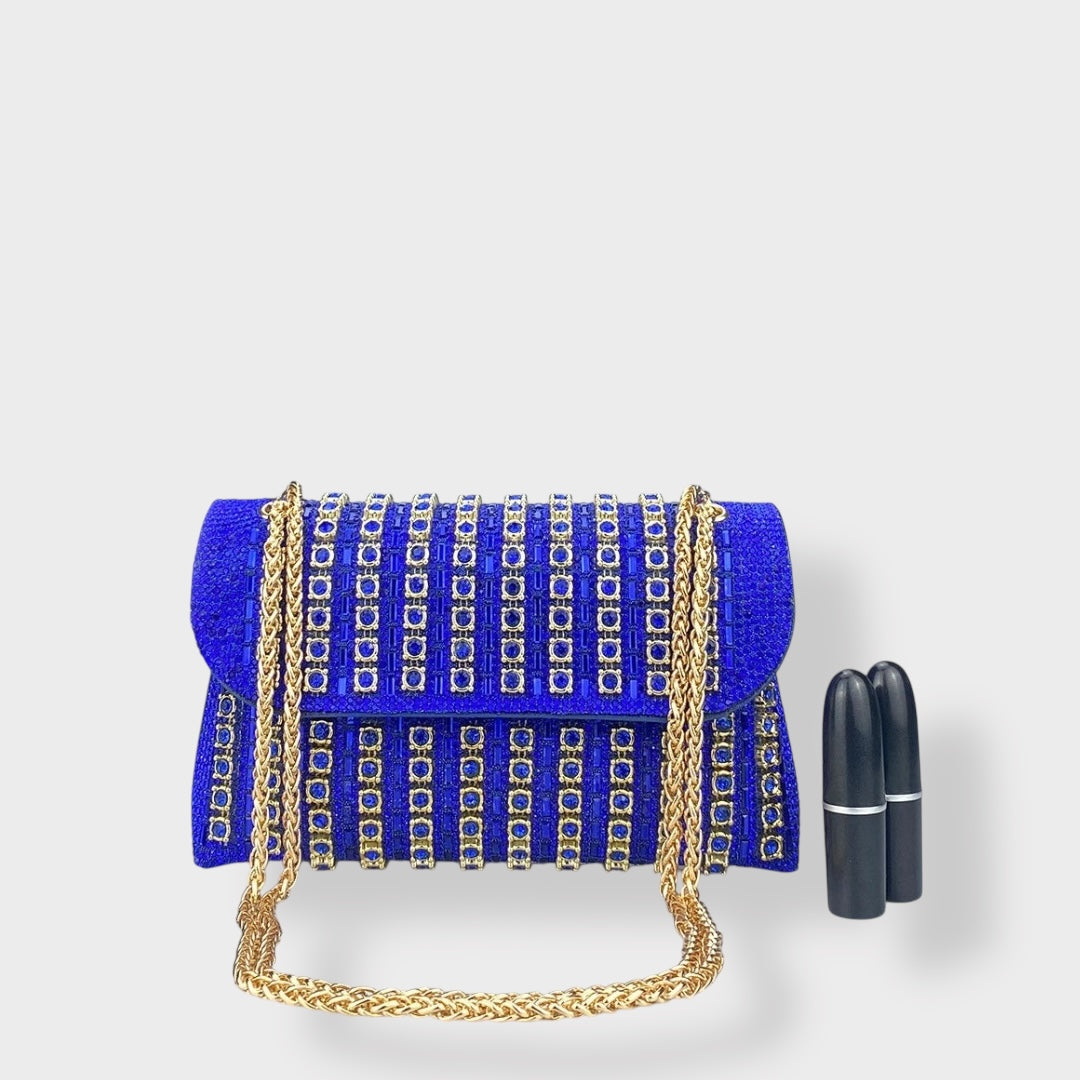 Chain Shoulder Bag with Crystal Embellishments for Women