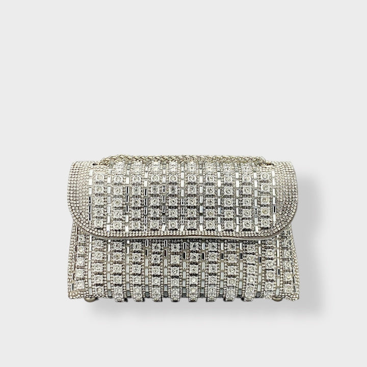 Chain Shoulder Bag with Crystal Embellishments for Women