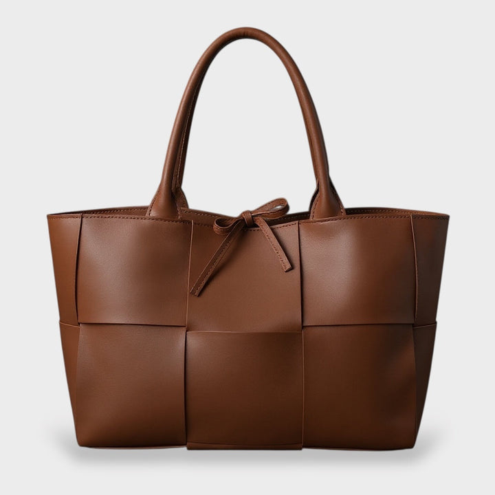 Oversized Leather Tote Bag with Bow Detail for Women