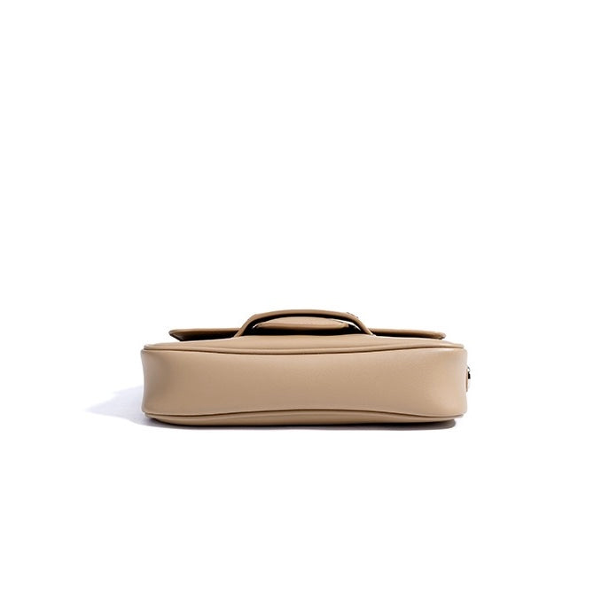 Small Leather Crossbody Bag with Flap Closure for Women
