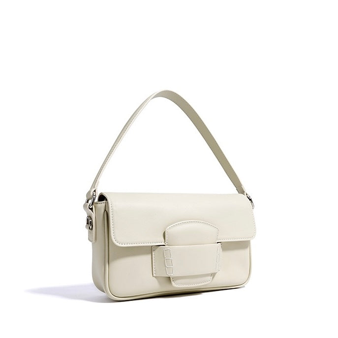 Small Leather Crossbody Bag with Flap Closure for Women