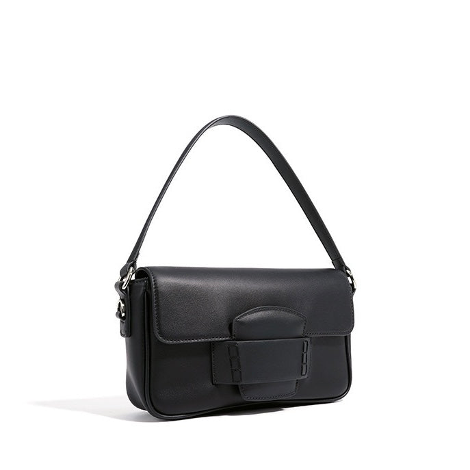 Small Leather Crossbody Bag with Flap Closure for Women