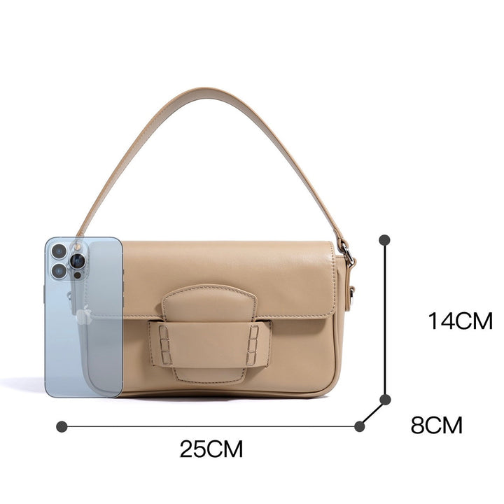 Small Leather Crossbody Bag with Flap Closure for Women