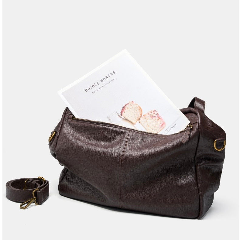 Soft Leather Tote Bag - Minimalist Everyday Shoulder Bag