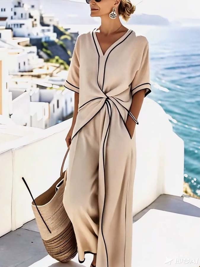 Women's Two Piece Summer Suit Set - Elegant Casual Outfit