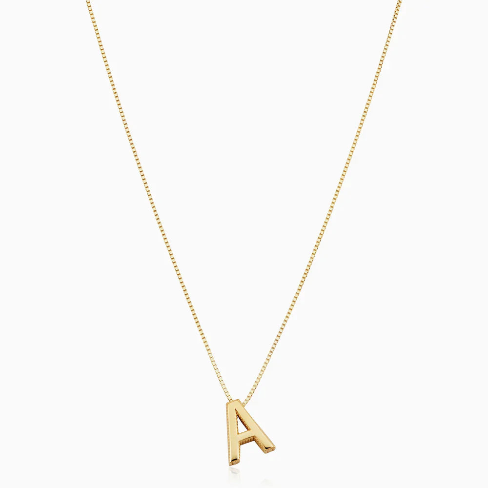Initial Necklace White Gold Pendant | Personalized Letter Jewelry