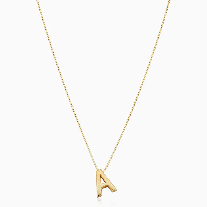 Initial Necklace Gold Pendant - Personalized Letter Charm Jewelry