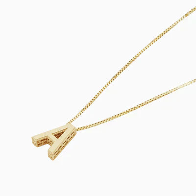 Initial Necklace Gold Pendant - Personalized Letter Charm Jewelry