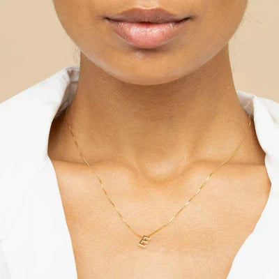 Initial Necklace White Gold Pendant | Personalized Letter Jewelry