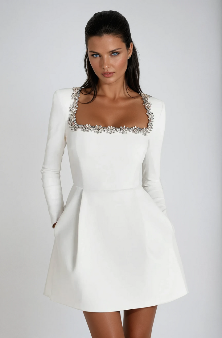 Romantic Ruffle Dress with Feminine Detailing for Women