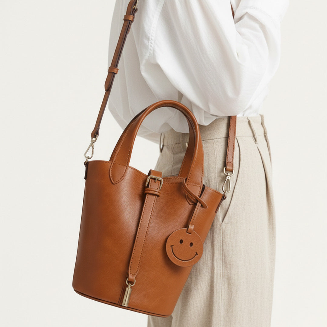 Leather Smile Bag | Structured Crossbody Handbag for Women