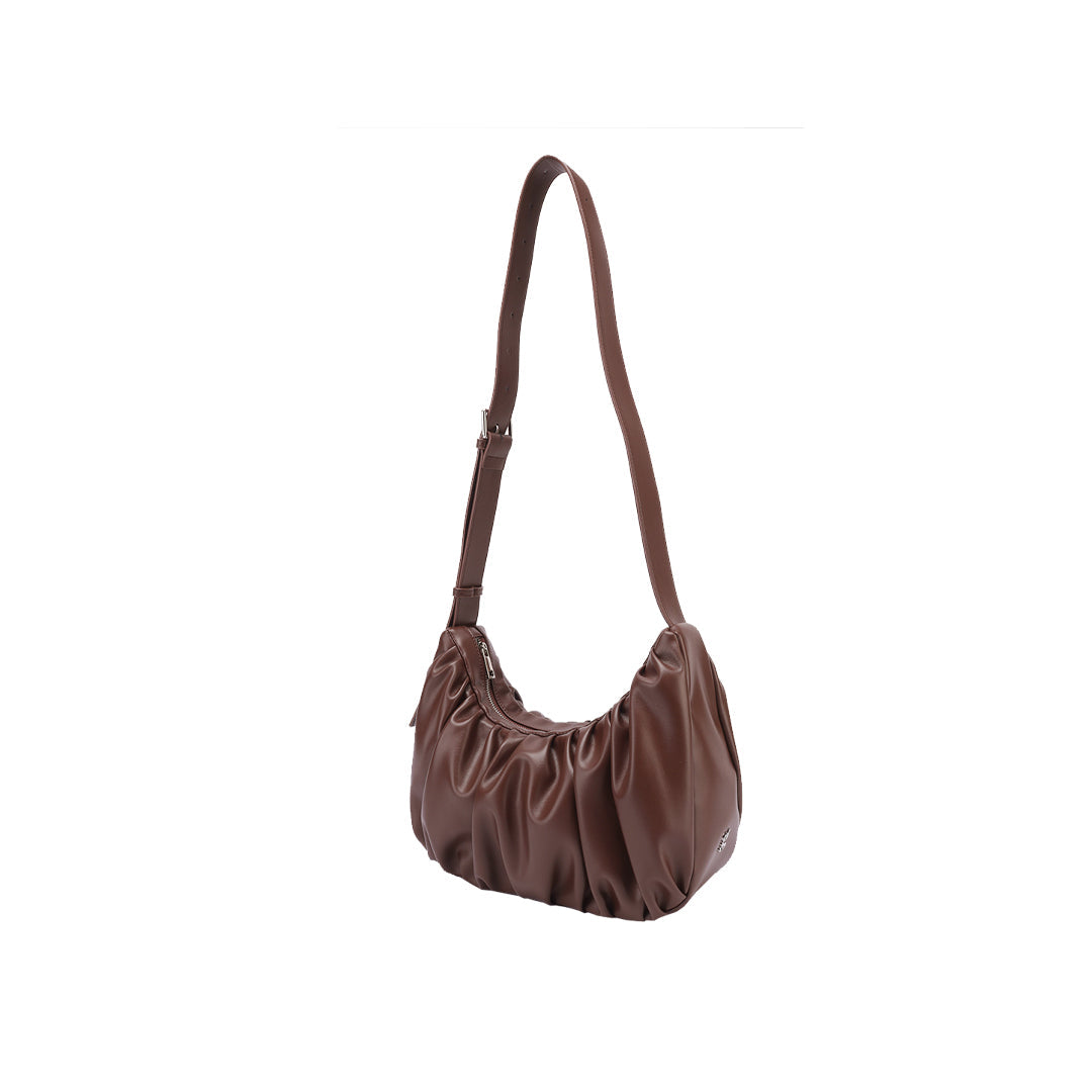 Croissant Leather Sling Bag - Crossbody Handbag for Women