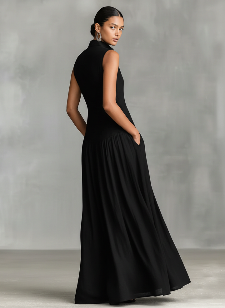 Linen Maxi Dress for Women Sleeveless Summer Casual