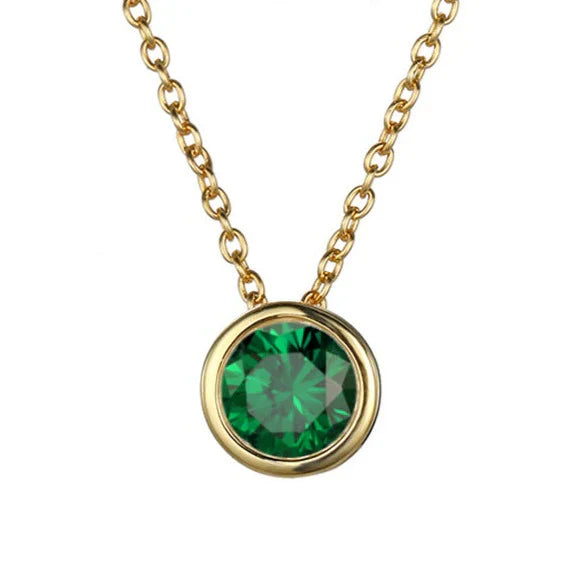Birthstone Necklace Gold Personalized Pendant | Dainty Layering Jewelry