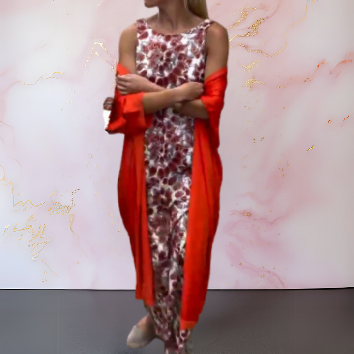 Maxi Dress with Cardigan Set - Elegant Two Piece Outfit