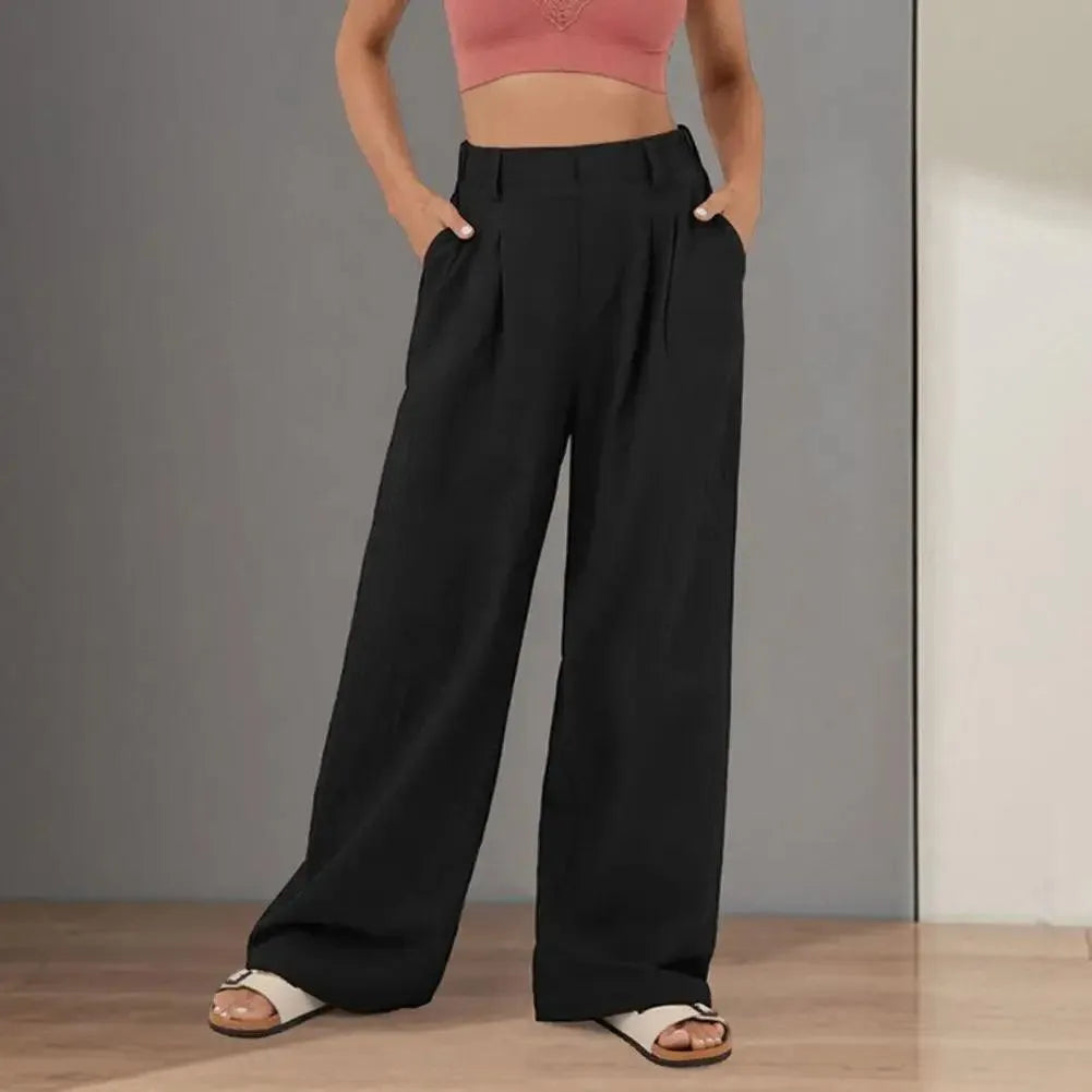 Wide Leg Trousers for Women - Modern High Waisted Pants