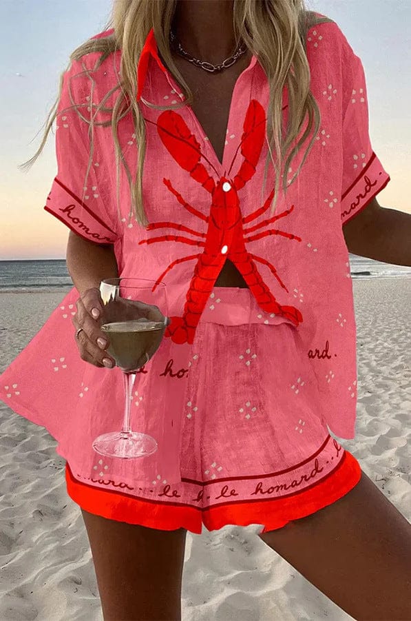 Linen Cotton Shirt and Shorts Set for Women