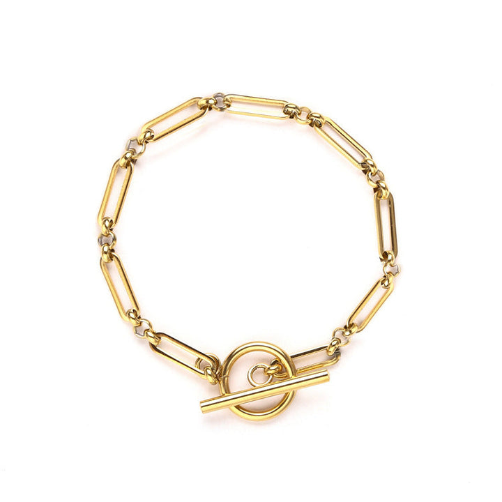 White Gold T-Bar Bracelet | Elegant Chain Link Bracelet