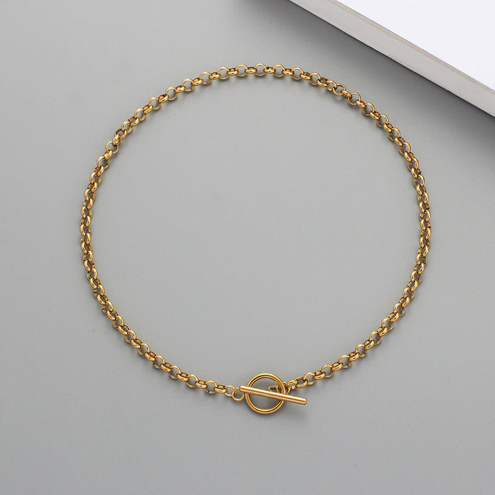 Gold Chain Necklace - Layered Link Pendant for Women