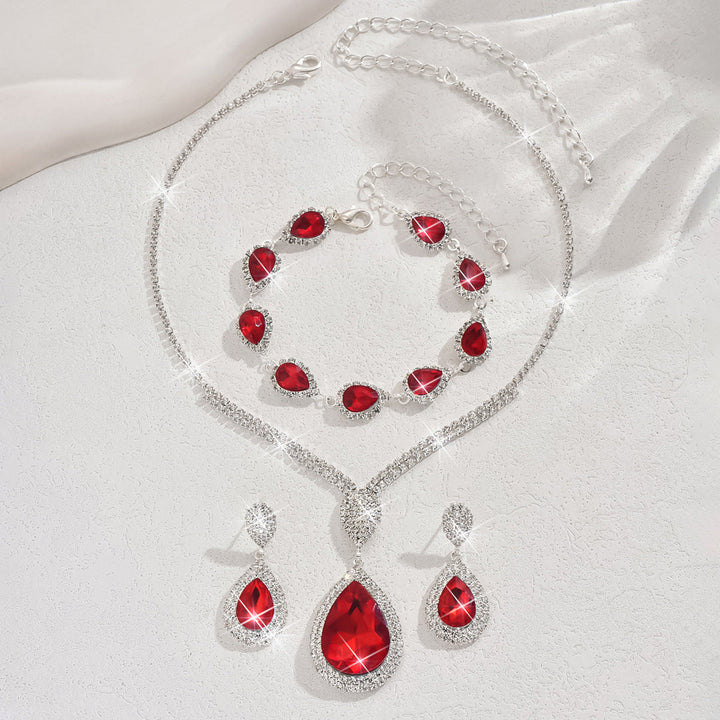Jewelry Set White Gold | Elegant Necklace and Earring Set