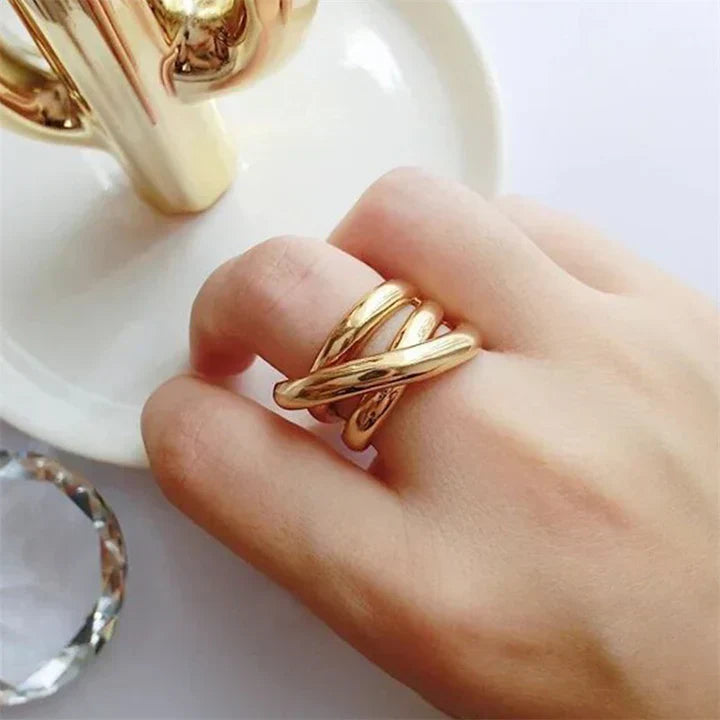 Gold Statement Ring | Elegant Orchid Inspired Design