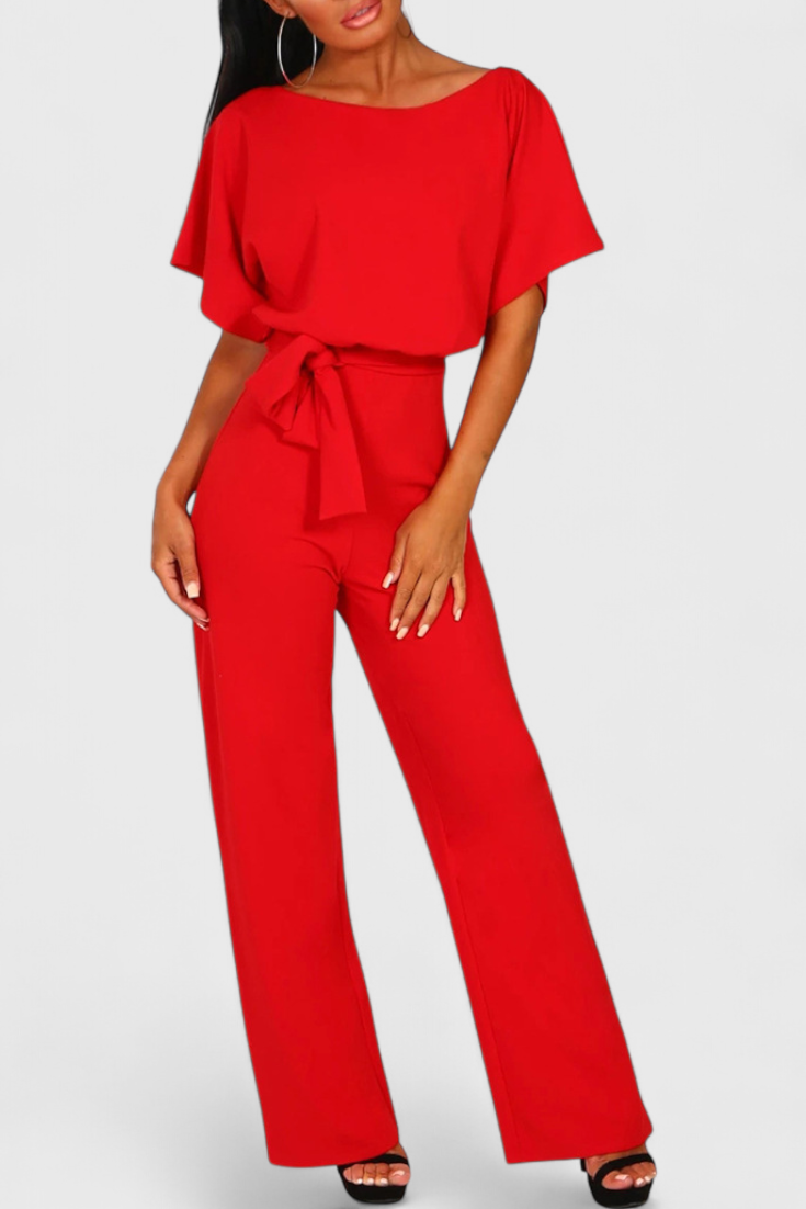 Wide Leg Jumpsuit for Women - Elegant Fluid Silhouette