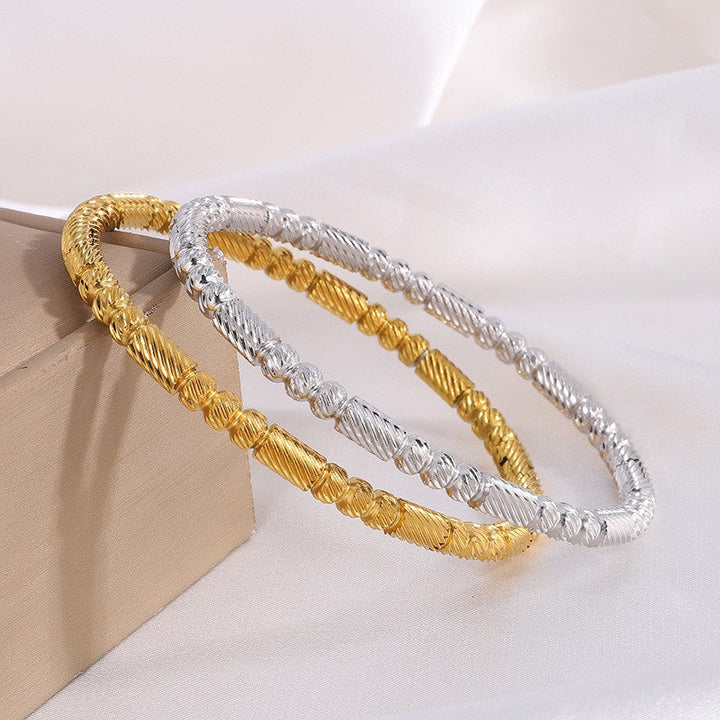 White Gold Chain Bracelet - Delicate Layering Bracelet for Women