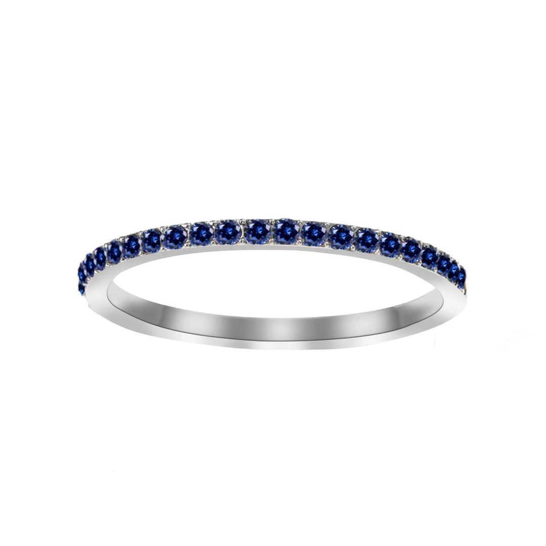 White Gold Statement Ring with Azure Stone - Soraya Design