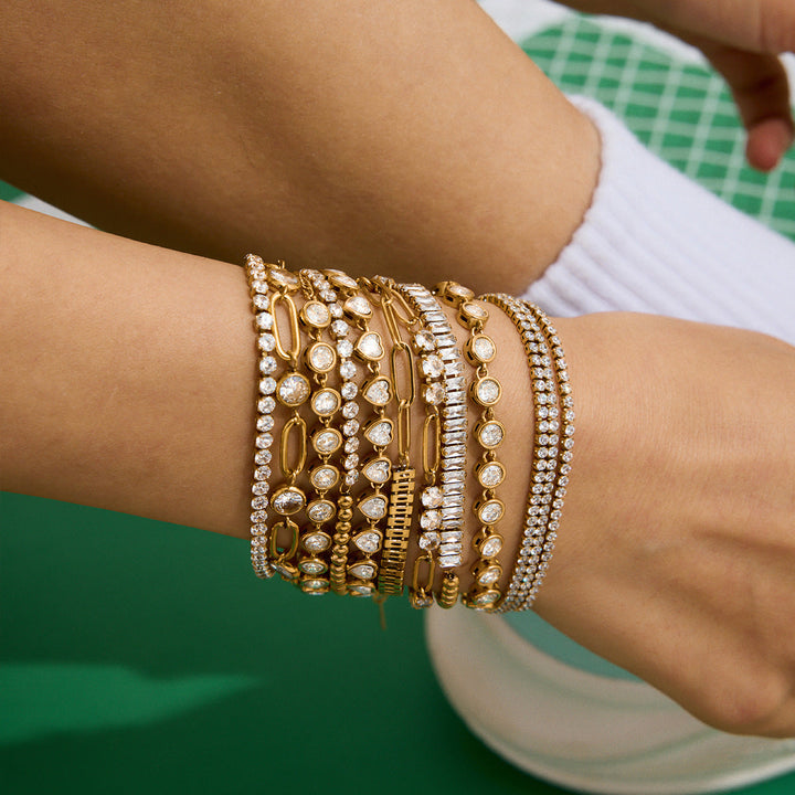 Gold Bracelet Set - Layered Stacking Bracelets for Women