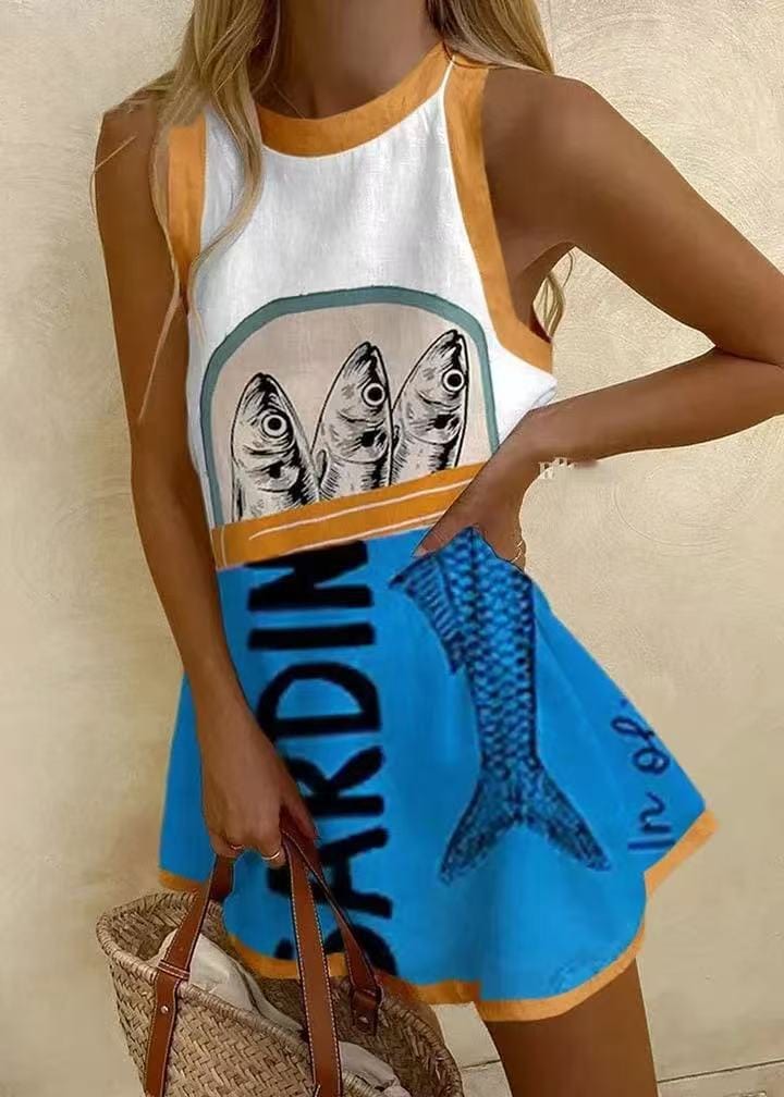 Linen Mini Dress for Women - Casual Summer Dress