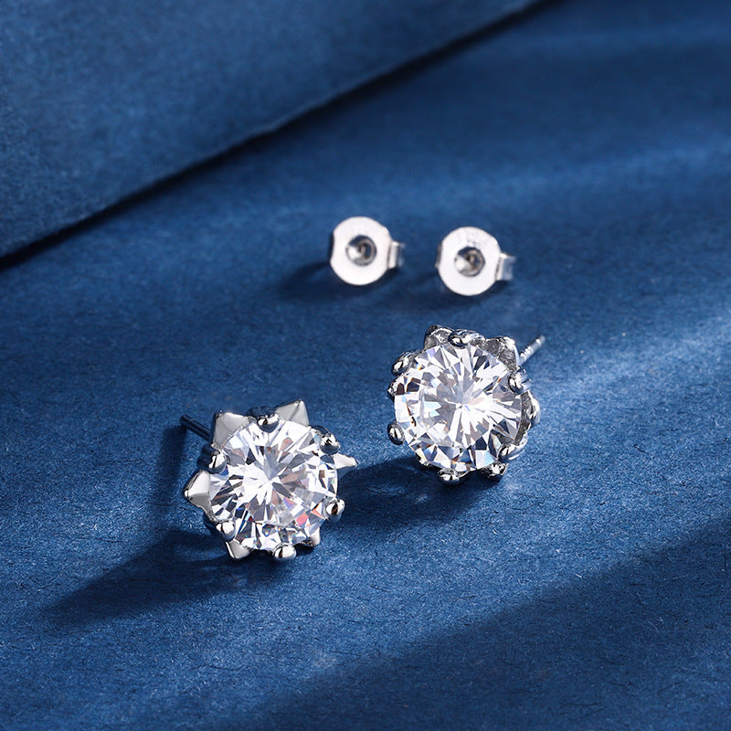 Snowflake Necklace and Earring Set in White Gold Finish