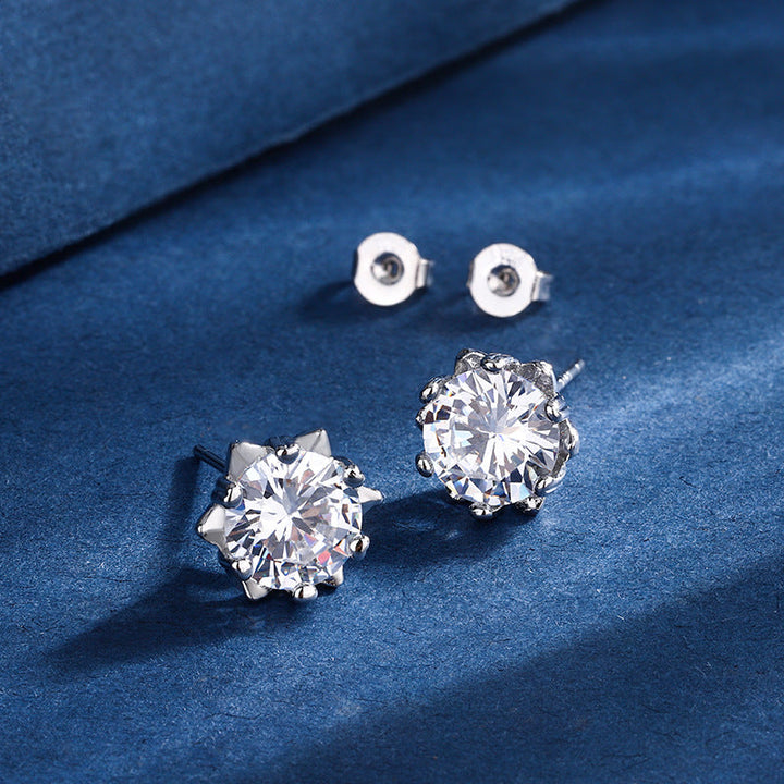 Snowflake Necklace and Earring Set in White Gold Finish