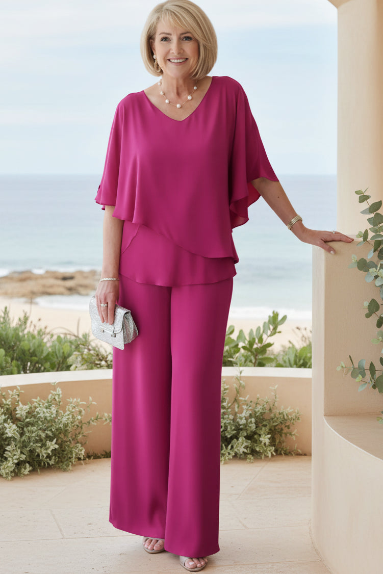 Wide Leg Pants Set for Women - Elegant Two Piece Outfit