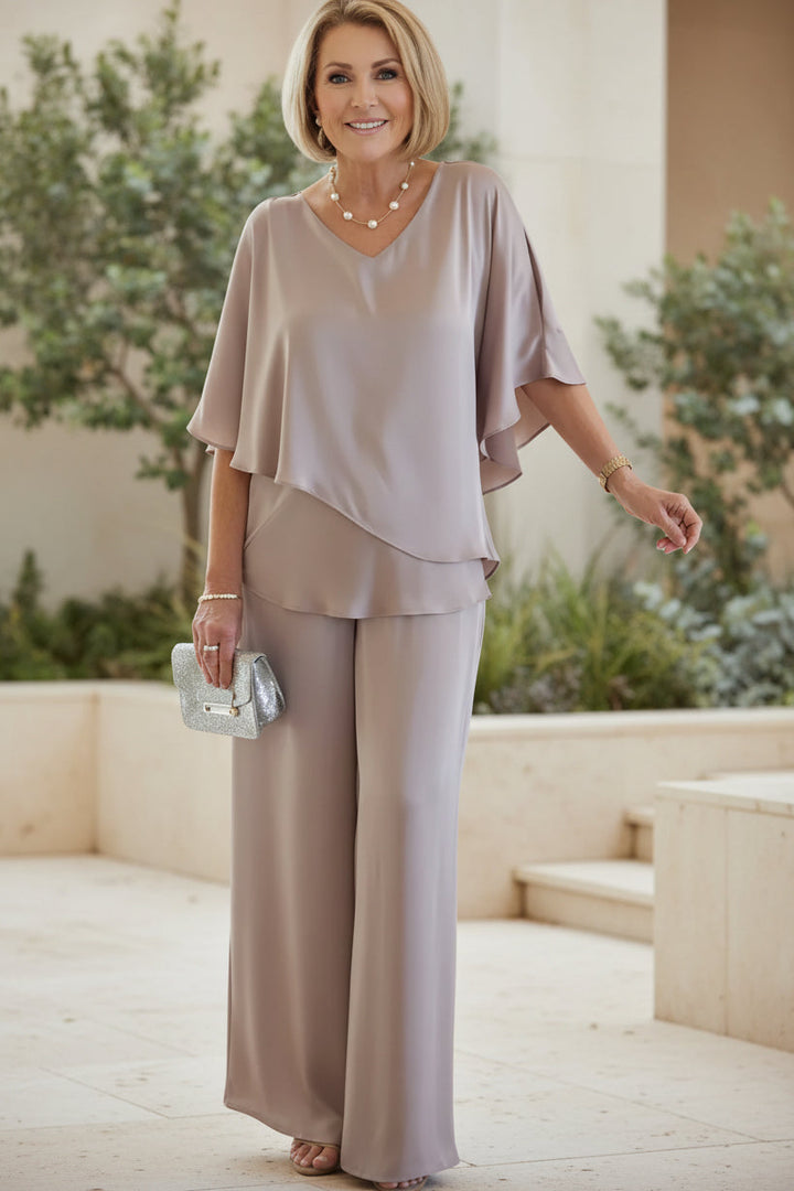 Wide Leg Pants Set for Women - Elegant Two Piece Outfit