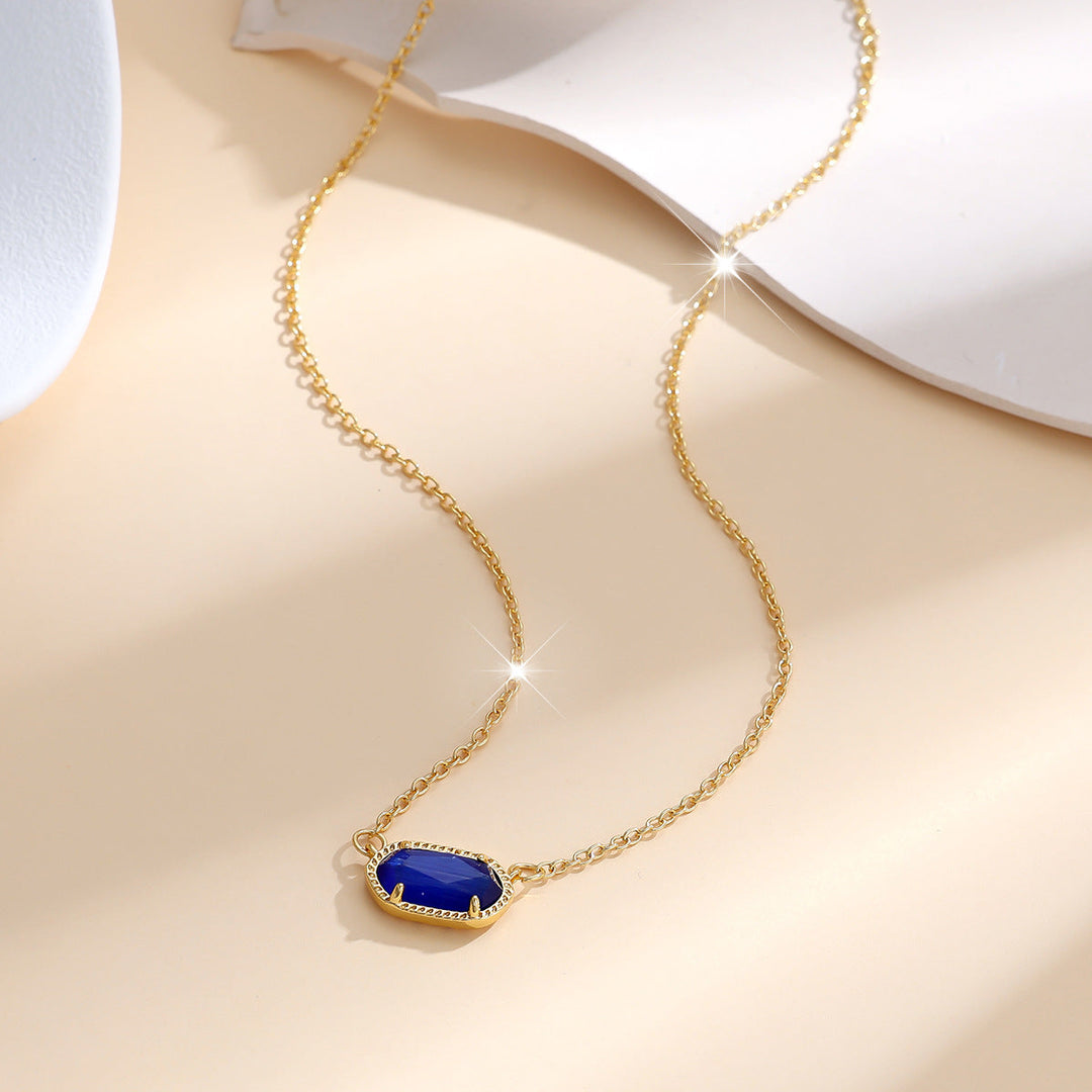 Oval Sapphire Pendant Necklace in Gold | Classic Everyday Elegance