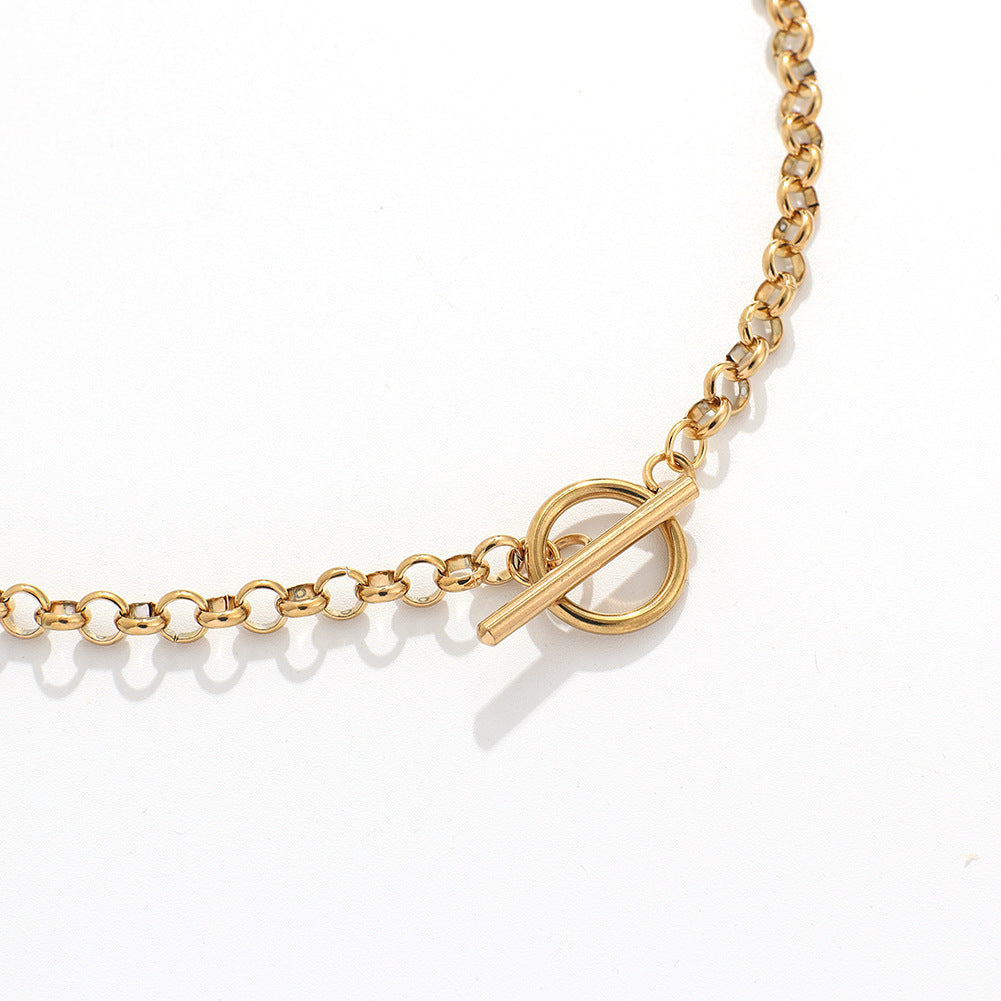 Gold Chain Necklace - Layered Link Pendant for Women