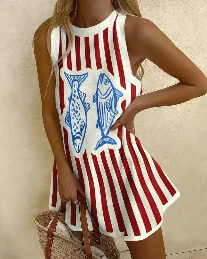 Linen Mini Dress for Women - Casual Summer Shift Dress