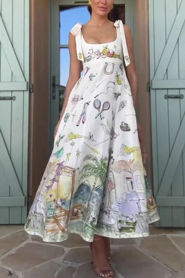 Printed Maxi Dress for Women - Elegant Floor Length Dress