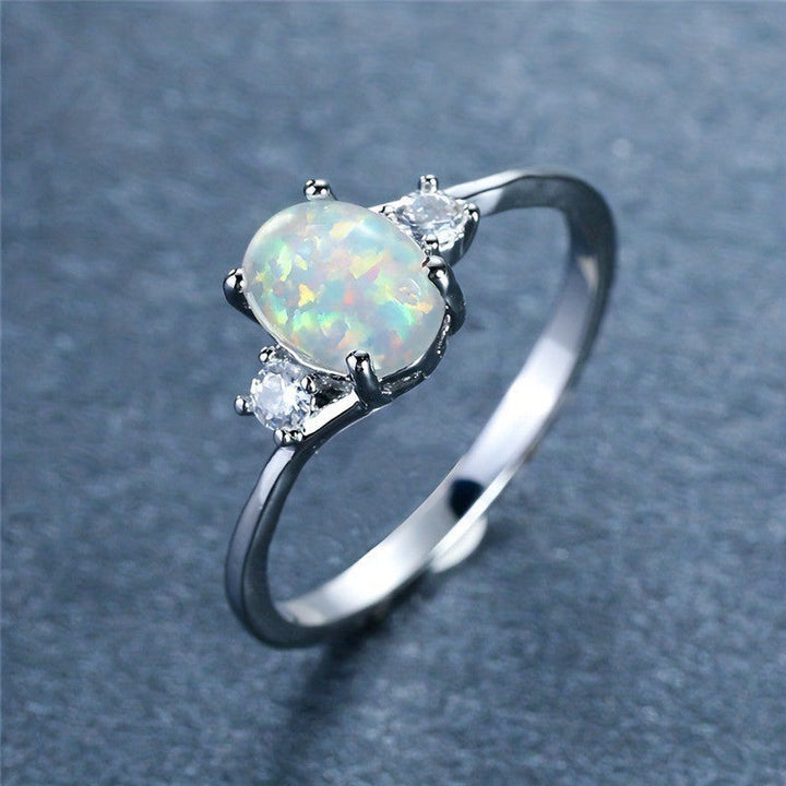 White Gold Opal Ring | Elegant Statement Jewelry for Women