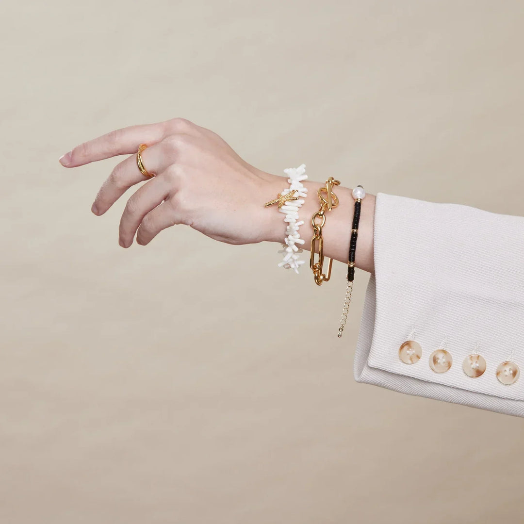 White Gold T-Bar Bracelet | Elegant Chain Link Bracelet