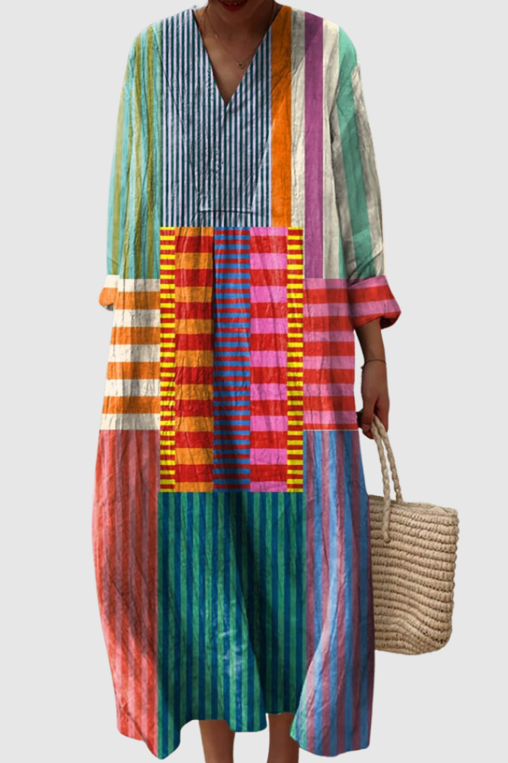 Lightweight Tunic Dress for Women with Artistic Print