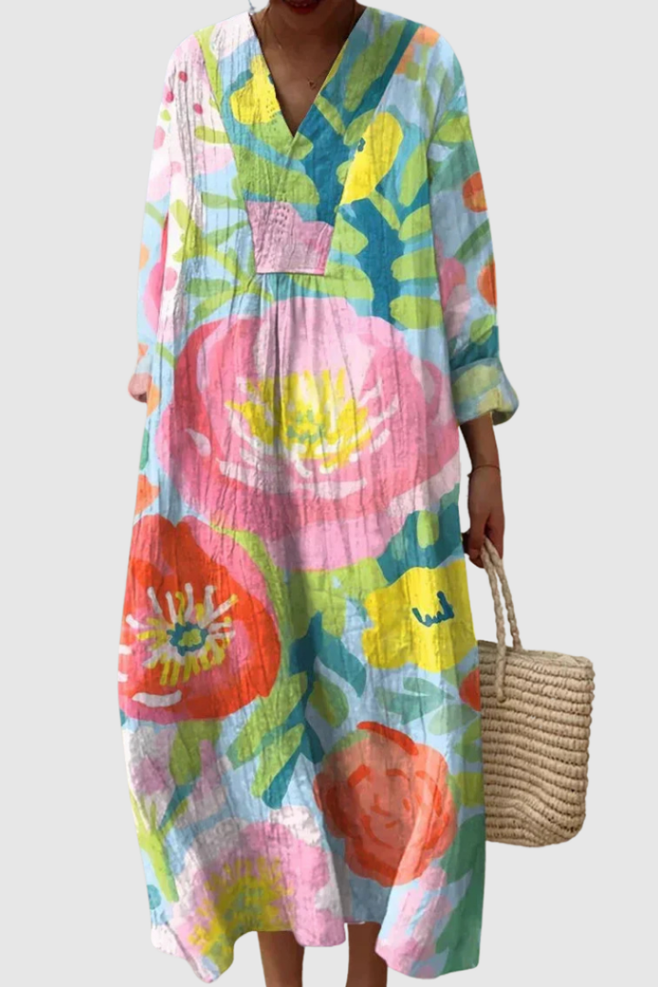 Blossom Print Dress for Women - Lightweight Summer Tunic