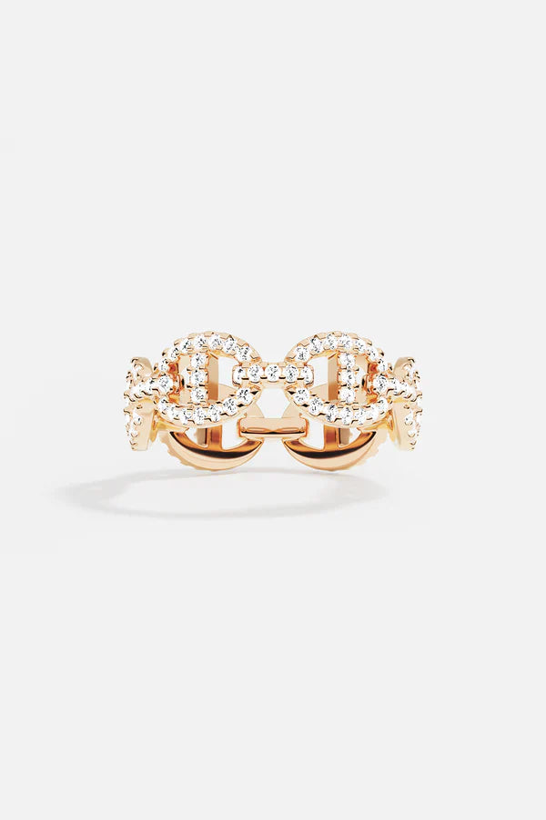White Gold Ring with Modern Design - Isla Marina Style
