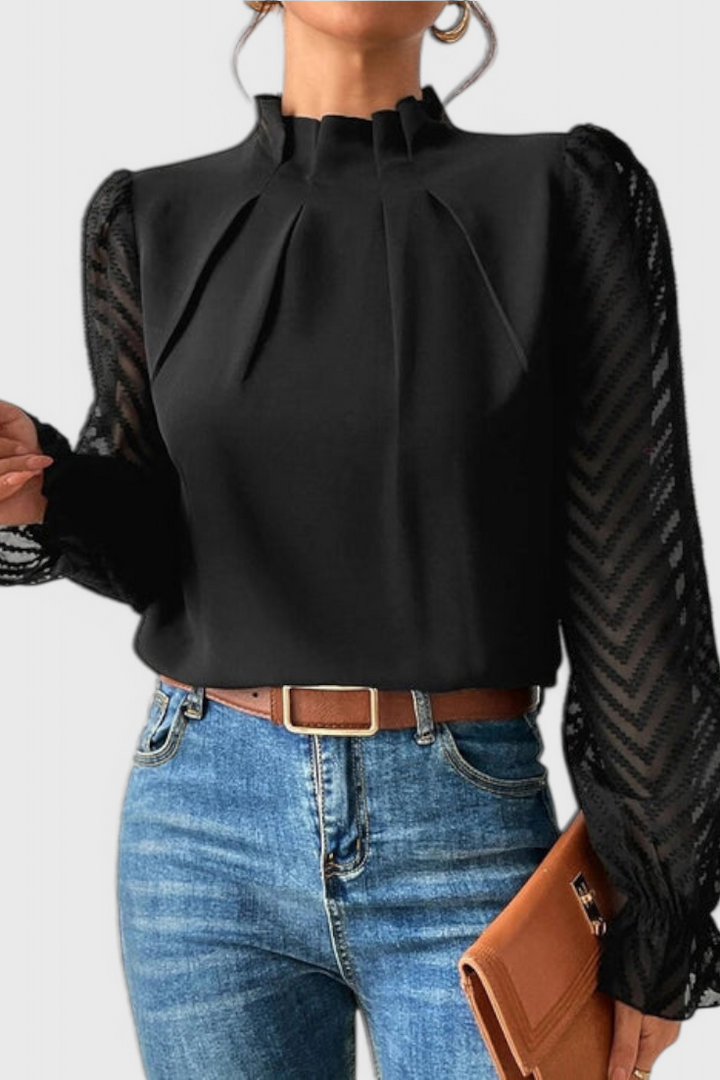 Nautical Blouse With Elegant Accents for Women