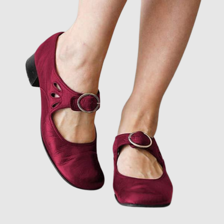 Mary Jane Block Heel Shoes - Classic Buckle Strap Pumps
