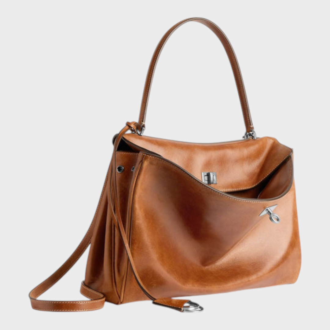 Leather Handbag Women - Minimalist Soft Genuine Leather Shoulder Bag